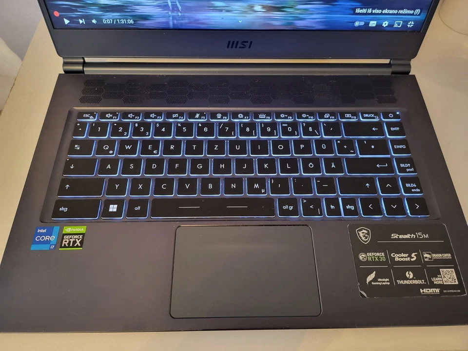 MSI Stealth 15m - Intel Core i7 3,30 GHz - 1TB - 15,5" 144Hz - Gaming Laptop - Bild 2 von 4