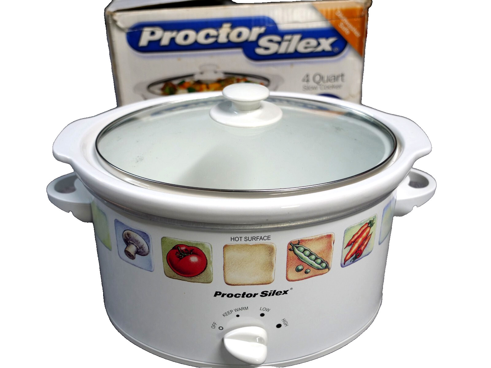 Proctor Silex Electric 4 Quart Slow Cooker Dishwasher Safe New old stock 33140