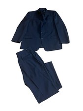 Vintage Burberrys Mens Navy Wool Suit 2 Piece Jacket Pants Vintage Blue Made USA