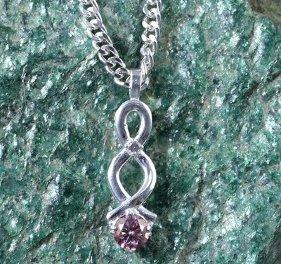 1.07 Ct Pink Diamond Solitaire Round Cut Certified Men's Anniversary Pendant