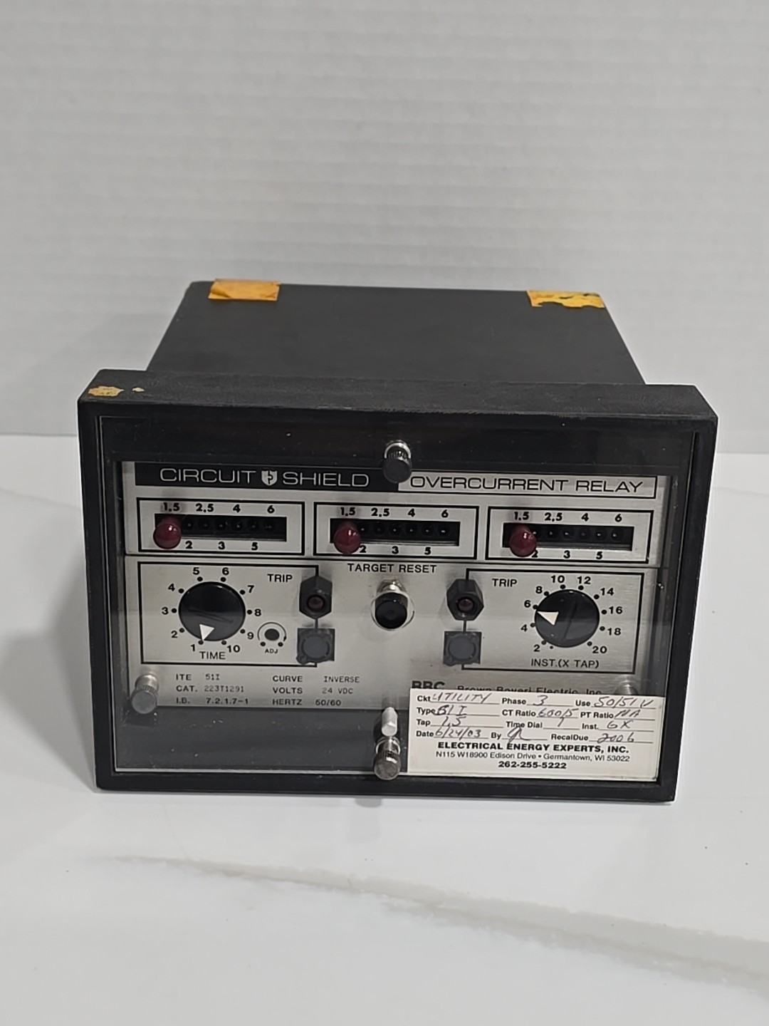 ABB ITE Brown Boveri 51I Circuit Shield Overcurrent Relay 223T1291-187.2 24VDC