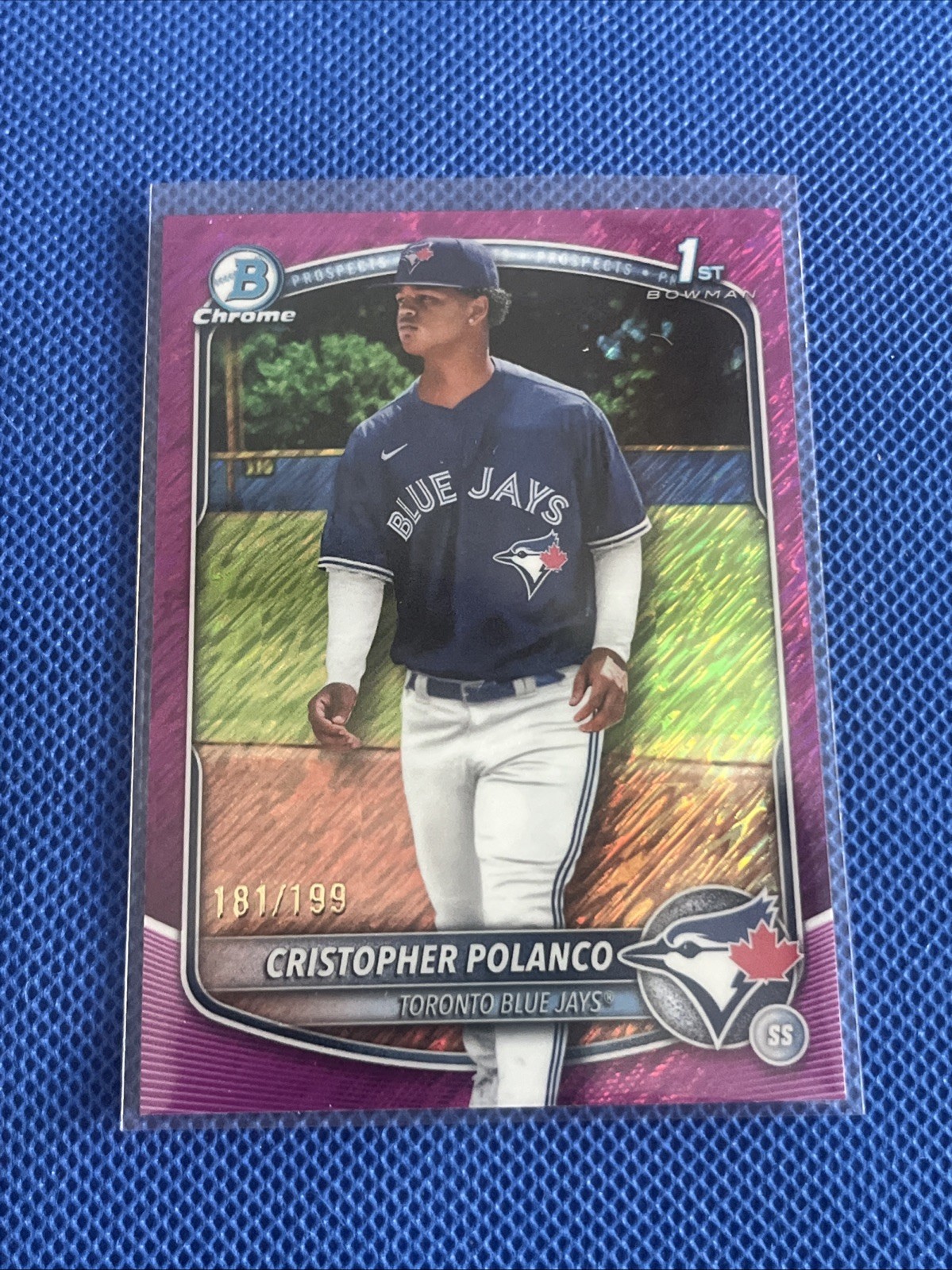 2025 Bowman Chrome Cristopher Polanco Aqua Raywave 1st Bowman 181/199 BCP-162