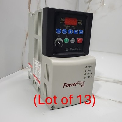(Lot of 13) Allen-Bradley PowerFlex 40 22B-E6P6N104 5 HP 600V 3PH AC Drive VFD
