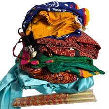 5 Traditional Indian Ethnic Wear Lot Multicolor Kurta, Lehenga Sets w/ Dupattas