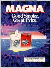 Magna Cigarettes Lites Filter Carton Futuristic Graphic Vtg 1989 Advertisement