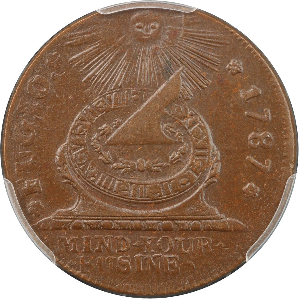 1787 N12-X Fugio Cent PCGS MS64+BN CAC STATES UNITED 4 Cinquefoils W6820 R2