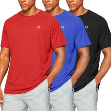 Men's Workout Quick Dry T-Shirts Short Sleeve Lightweight Cooling Gym Shirts ...