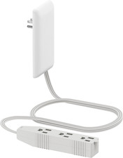 Flat-Face Outlet Extender with 3 Receptacles, Ultra-Thin Wall Plate Plug