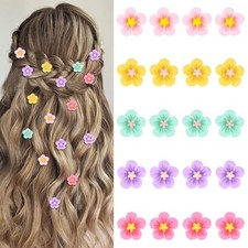 20 Pcs Mini Colorful Flower Hair Clips for Girls  Women - Cute 5 Colors