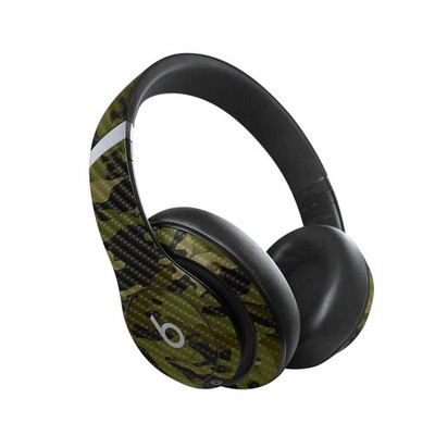 MightySkins Carbon Fiber Skin Compatible with Beats Studio Pro - Green Camouflag