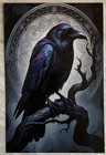 Raven Branch Celestial Background Gothic Halloween Postcard PC928 Wall Art — photo 1