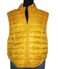 JOYLAB Yellow Lightweight Nylon LILY Loose-Fit Quilted Puffer Vest MEDIUM