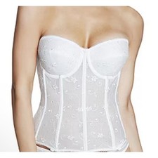NEW Dominique Lace Corset Bra Sz 40D Coquette Festival Fairy Lace Trim Longline