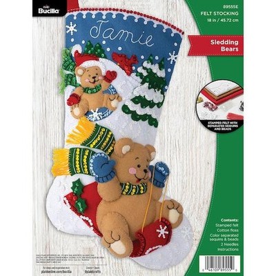 Bucilla 18'' Filz Weihnachten Strumpf Kit-Schlittenbären