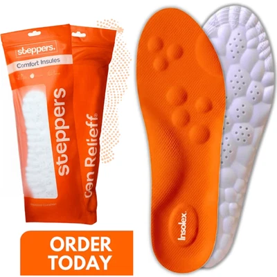 Original Steppers Comfort Boosting Massage Insoles for Heel & Plantar Fasciitis