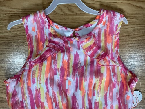 Wonder Nation Girls PLUS XL (14-16) Dress Party Bright Peek-a-Boo Cut Back NEW - Picture 3 of 10