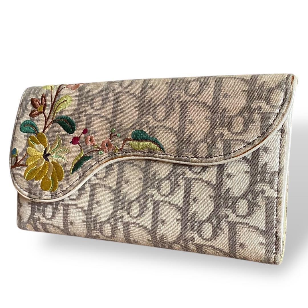Rare Embroidered Dior Trotter Saddle Bifold Long Wallet