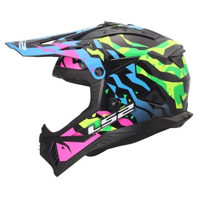 LS2 MX708 Fast II Helmet Grotesk Gloss Blue Pink Green