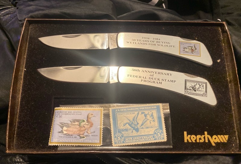 Kershaw 50th Anniversary Federal Duck Stamp Program 2-Piece Pocketknife Set 1984