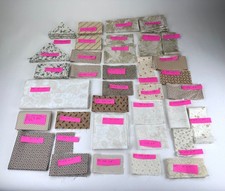 Variety of Cream  Tan Quilting Fabric with Prints 176 Cotton Pre-Cut Pieces