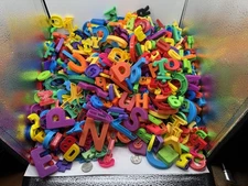 8 Pounds Plastic Magnetic LETTERS & NUMBERS Lot Vintage School Learning Toys