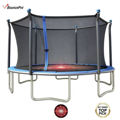 Sportspower BouncePro 14ft Trampoline ASTM Safety Standards, LED Flash Zone