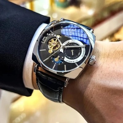 ''Herren Automatik Mechanische Uhr Skelett Hohl Design Leuchtend Retro Style Wi