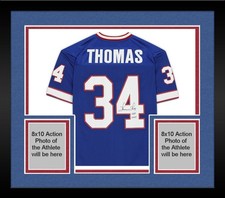 Framed Thurman Thomas Bills Signed Mitchell & Ness Blue Authentic Jersey w/Insc