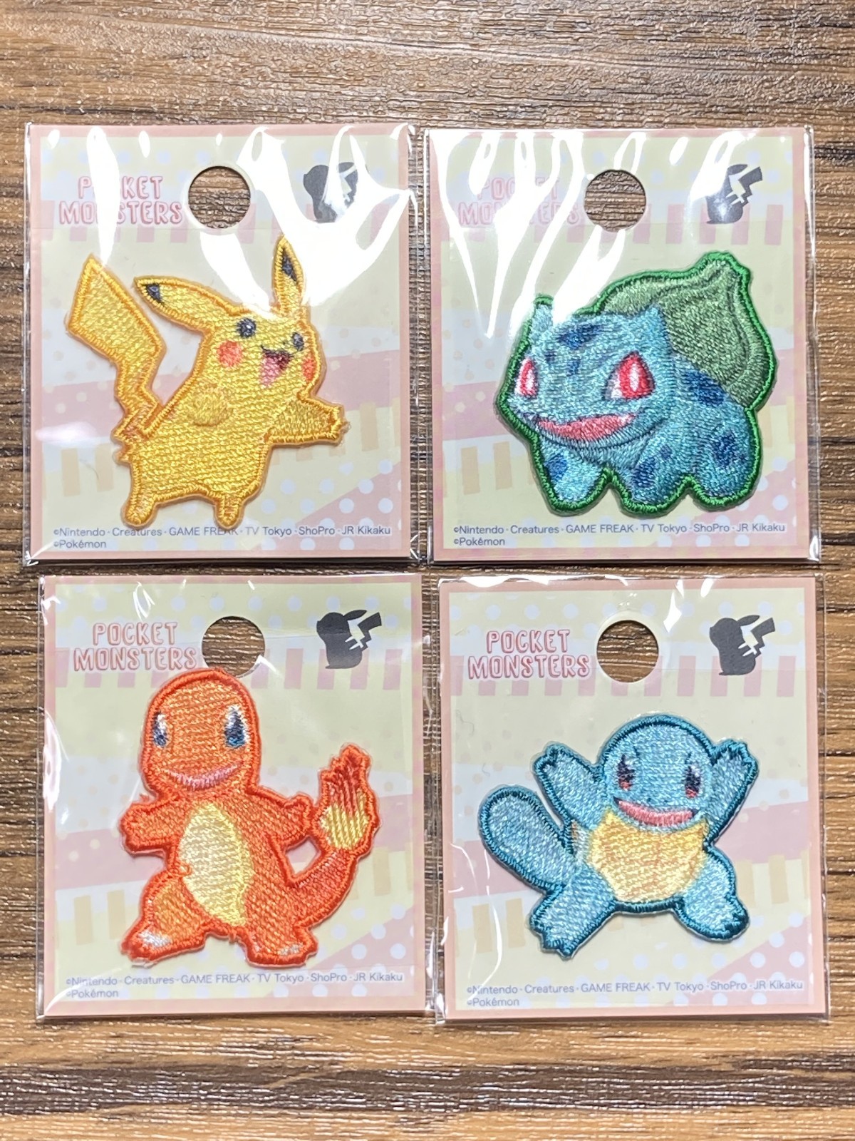 Pocket Monsters Official Seal/ Iron Patch Pikachu Bulbasaur Charmander Squirtle