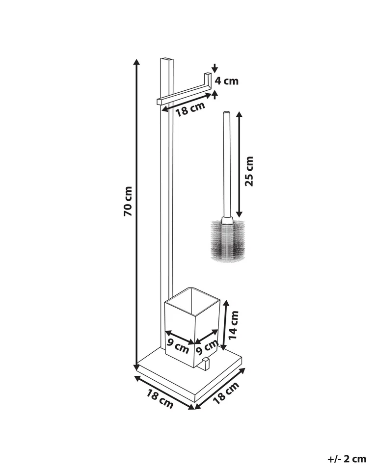Porta Carta Igienica e Scopino in Acciaio Argento Finitura Cromata Lucida Ulapes - Immagine 3 di 4