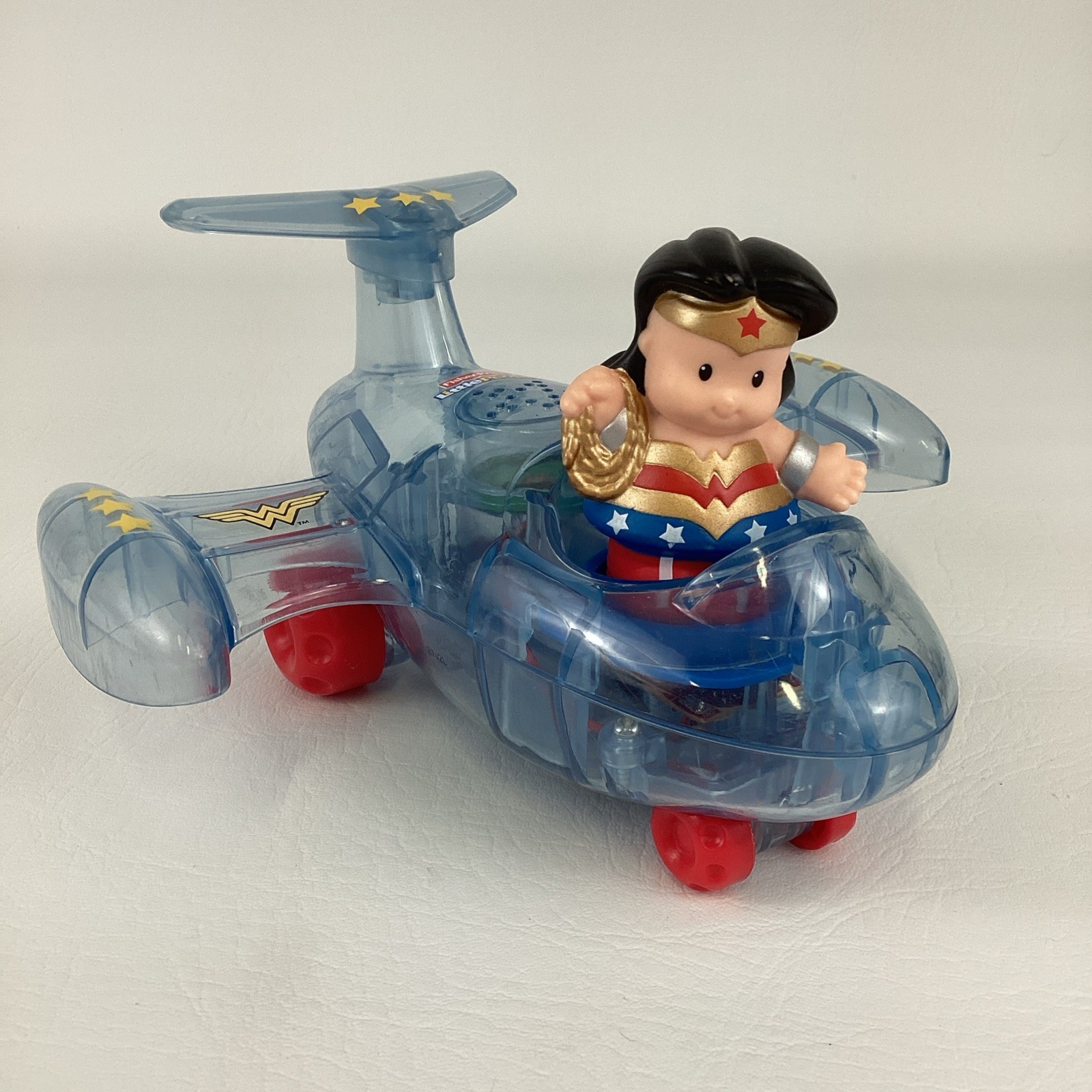 Fisher Price Little People Wonder Woman Invisible Jet With Sounds Figure TESTED
