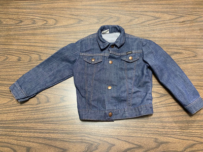 Vintage Lil Wrangler childs denim trucker jacket, size 6