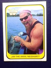 Card 84 JIM THE ANVIL NEIDHART - Merlin WF wrestling 1991 sticker wwf ITA