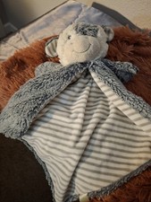 Aurora Baby Ebba Plush Cow Lovey Security Blanket Gray White Stripe Minky Soft