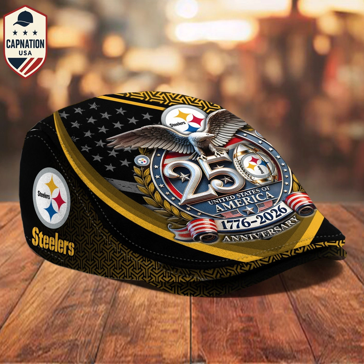 Pittsburgh-Football Jeff Cap 250th Anniversary USA 1776-2026 Eagle Patriotic Cap