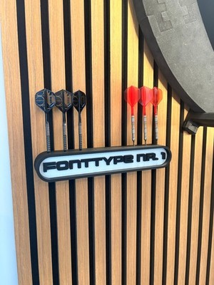 Dartständer personalisiert für 9 Darts Wunschtext Dart Halter Wand Tisch kleben