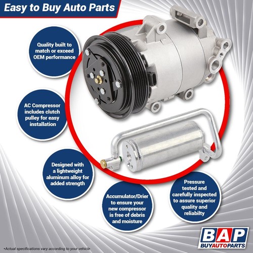 For Jeep Cherokee 1994 1995 1996 AC Compressor w/ A/C Drier - Picture 4 of 7