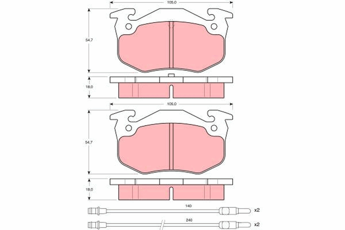 Plaquettes de frein TRW GDB313 haute performance pour disque