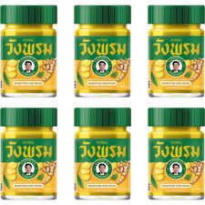 6x Wang Prom Original Herbal Massage Yellow Balm Thai Herbal Balm Thailand