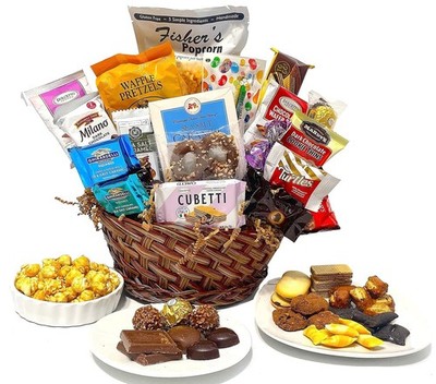 Premium Gourmet Gift Basket Hand-Crafted with chocolate, cookies, and candy!