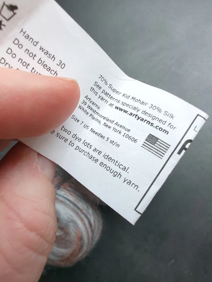 Juego de 2 mohair Artyarns seda 40 % seda 60 % mohair infantil: 48 g total 313 yardas/25 g Foto 4 de 4