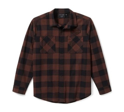 Harley-Davidson Hemd Buffalo B&S Coffee & Black, Baumwolle, Gr. S-3XL