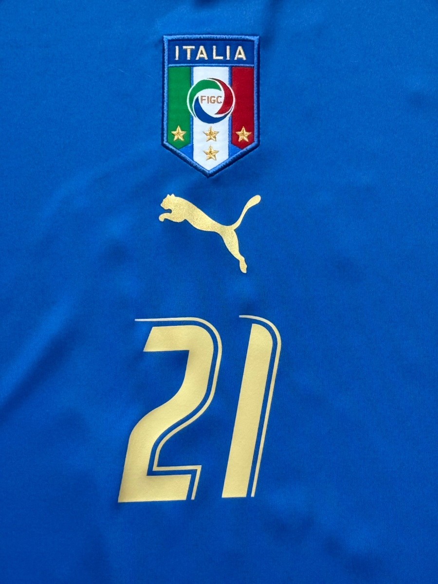 2006 Italy Home Jersey #21 Pirlo XL PUMA Soccer World Cup Winner