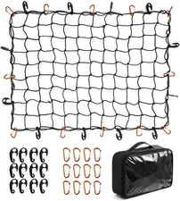 CZC AUTO Bungee Cargo Net 3x4Ft Truck Bed Stretches to 3x4 Ft, Black 