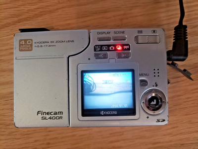 Kyocera Finecam SL400R folding camera, working w/ accessories | eBay