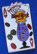 LAS VEGAS HOTEL Hard Rock Cafe SLOT PLAYER SERIES HURRICANE ROYAL FLUSH ACE PIN
