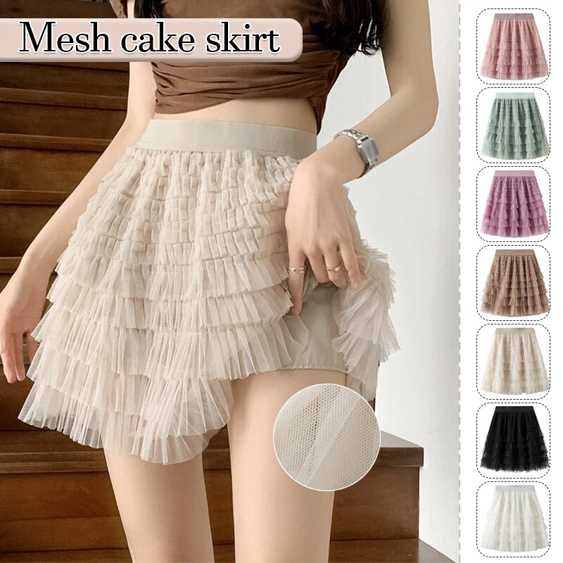 Layered tulle cheap skirt short