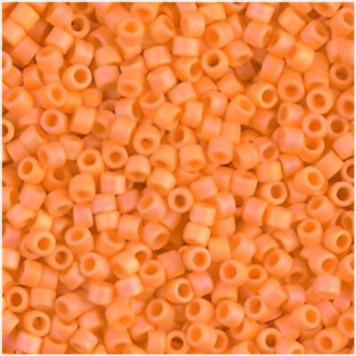 DB1593 Miyuki Delica Seed Beads Size 11/0 Matte Mandarin Orange AB 7 Gram Tube