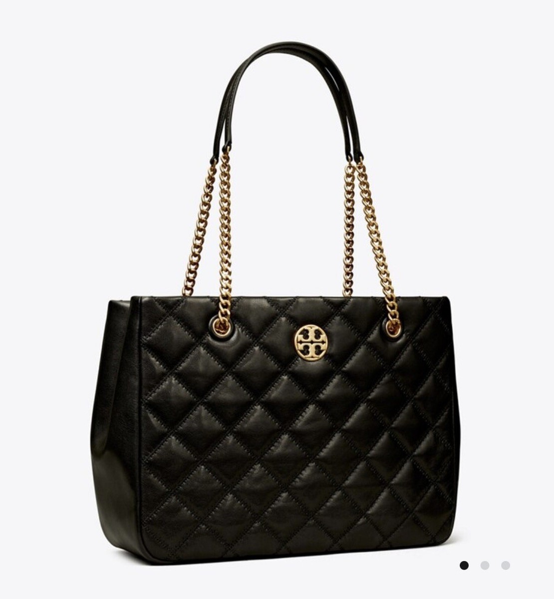 NWT Tory Burch Willa Quilted Leather Tote Bag in Black $678