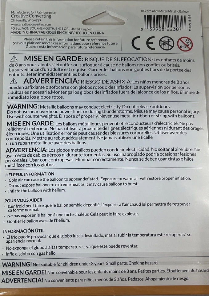 Ahoy Matey! Metallic Balloon 18” - Image 2 of 2